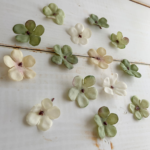 くすみカラーの紫陽花‎ミックス✿ 花材・造花・アーティフィシャルフラワー 3枚目の画像