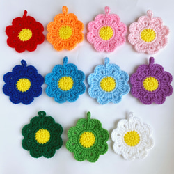 受注制作》【抗菌・防臭毛糸使用】アクリルエコたわし 花 より
