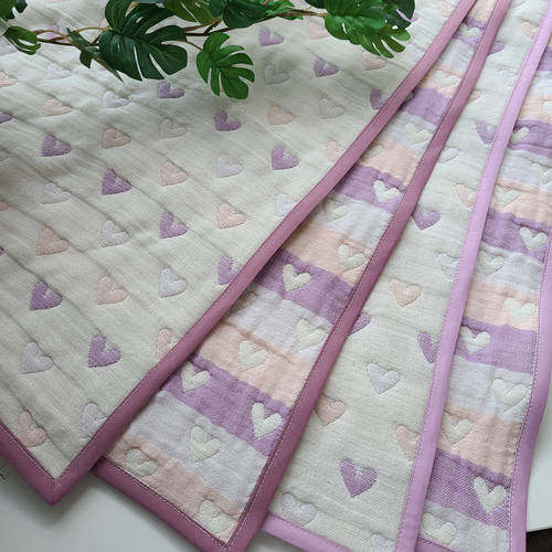 限定色】6重*パイピング*ガーゼケット【S】ハート*多色☆Lucina☆ 雑貨