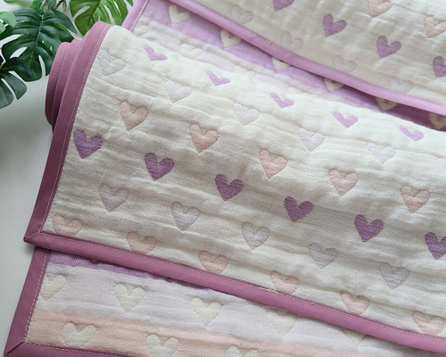 限定色】6重*パイピング*ガーゼケット【S】ハート*多色☆Lucina☆ 雑貨