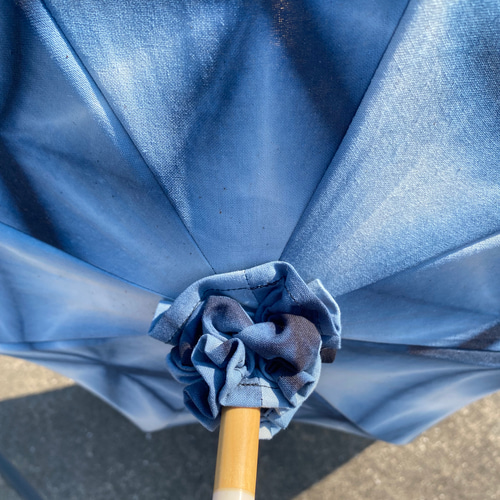 雪花絞り染めの日傘　藍染 藍手染め雪花絞りの日傘 雪花 傘・日傘 secca 通販 13988412