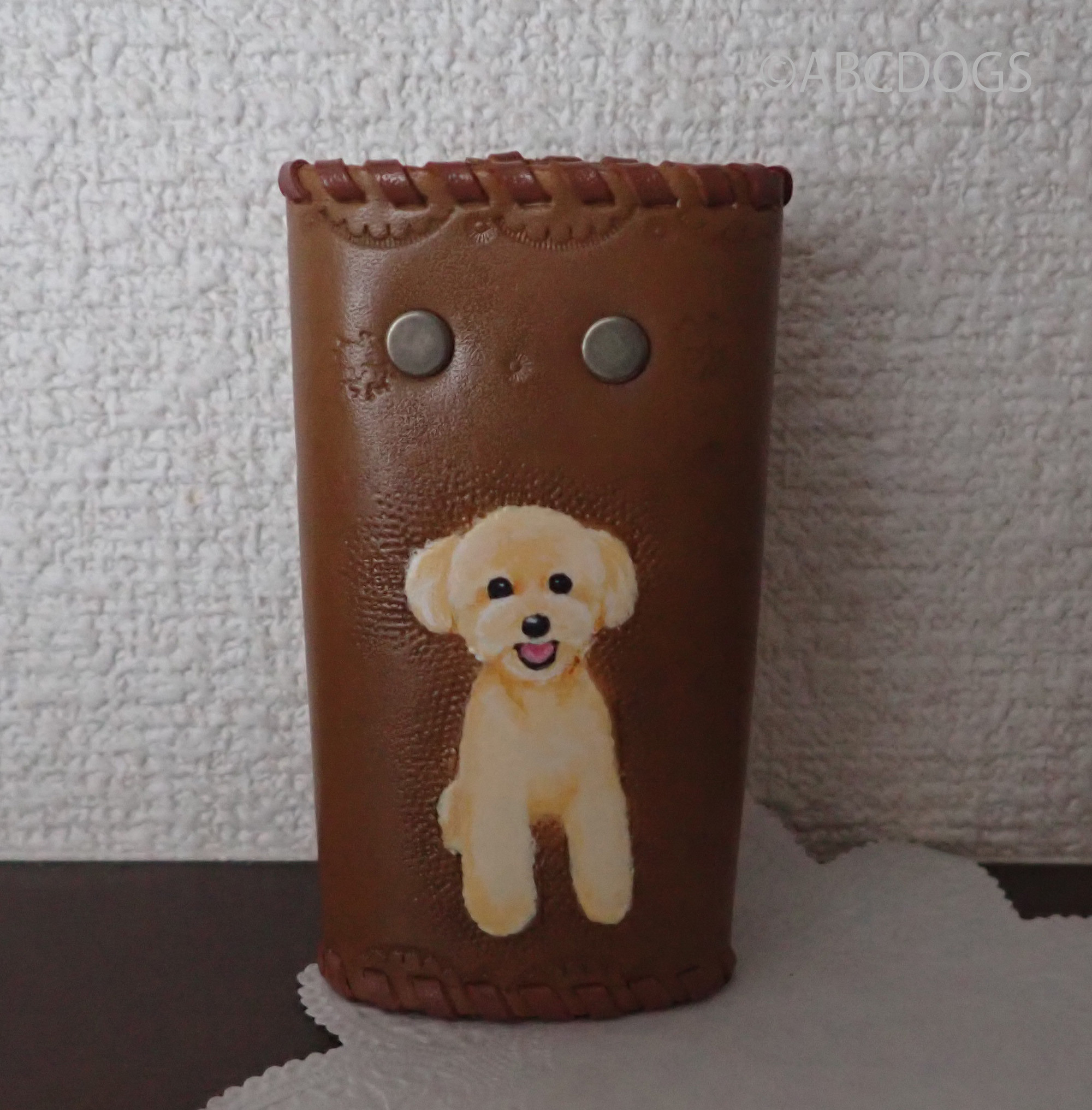 本革キーケース　プードル　ABCDOGS