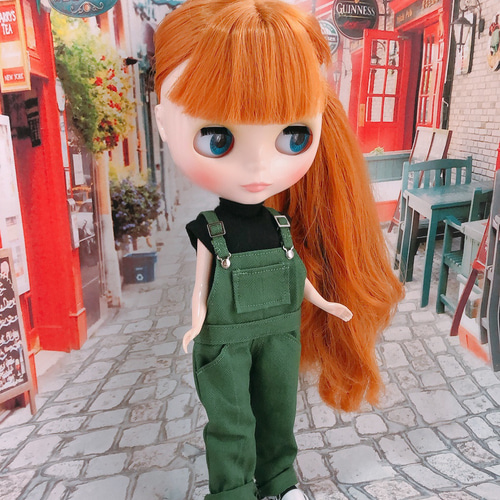 ブライス☆リカちゃん☆グリーン☆オーバーオール☆ドール服