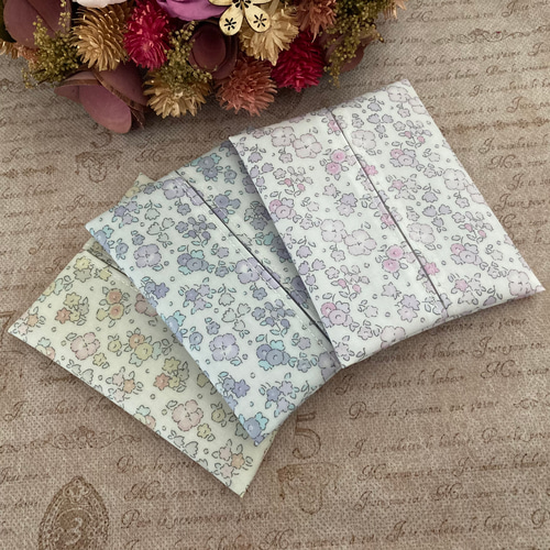 ❁リバティポケットティッシュケース❁エラ＆リビー（ピンクラベンダー