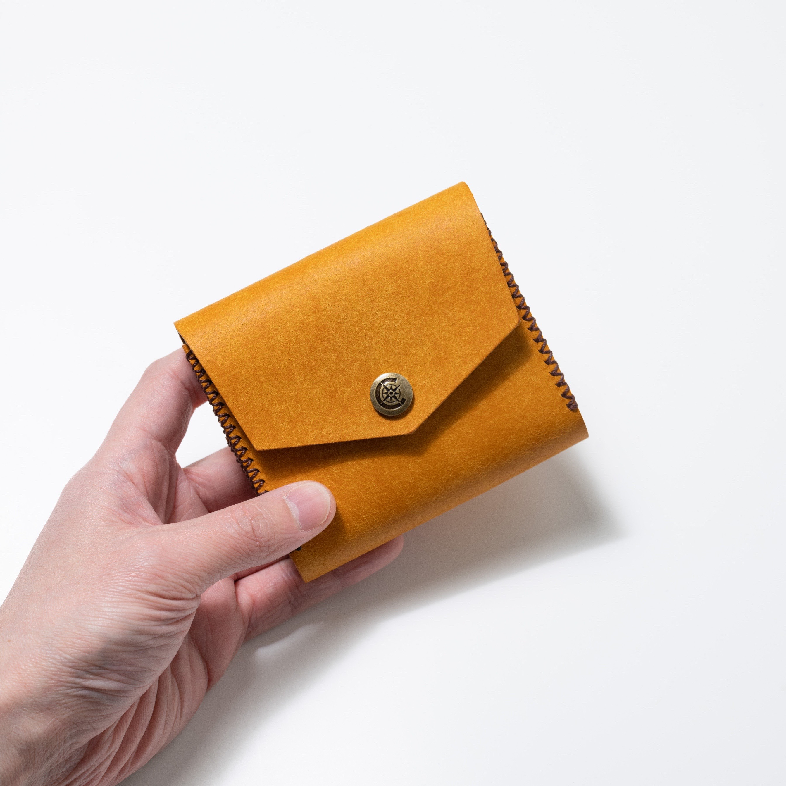 ★ギフト対応★春財布プエブロレザー二つ折り財布[イエロー]/Half Wallet[YELLOW] 雑貨　ギフト　レザー