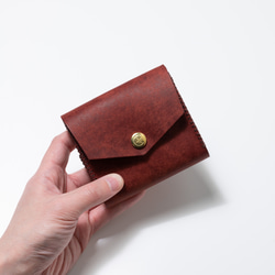 色鮮やかなプエブロレザー　二つ折り財布[レッド]/Half Wallet[RED] 雑貨　ギフト　レザー 1枚目の画像