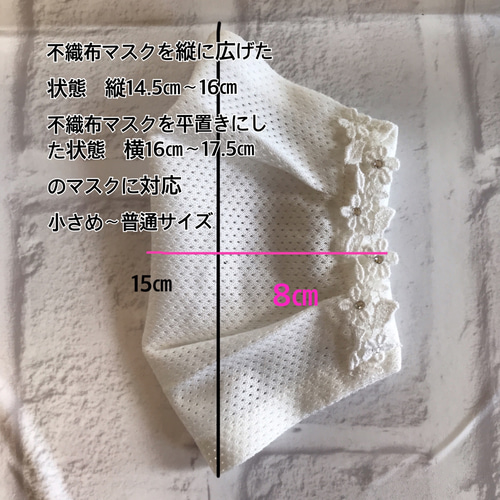 抗菌メッシュ一枚仕立て　不織布マスクが見えるカバー　ケミカルレース 卸売りハンドメイド・手芸 - 抗菌メッシュ一枚仕立て 不織布