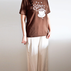 【選べる柄とサイズ】”Coffee Tシャツ" "TEA Tシャツ"　ダークブラウン　夏お揃いコーデに！！ 8枚目の画像