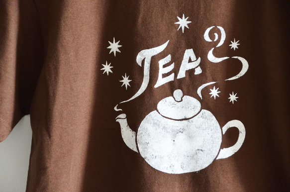 【選べる柄とサイズ】”Coffee Tシャツ" "TEA Tシャツ"　ダークブラウン　夏お揃いコーデに！！ 7枚目の画像