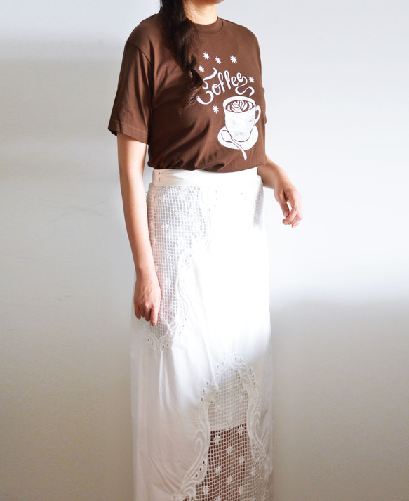 【選べる柄とサイズ】”Coffee Tシャツ" "TEA Tシャツ"　ダークブラウン　夏お揃いコーデに！！ 9枚目の画像