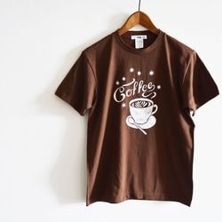 【選べる柄とサイズ】”Coffee Tシャツ" "TEA Tシャツ"　ダークブラウン　夏お揃いコーデに！！ 3枚目の画像