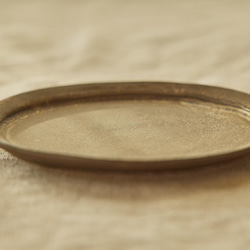 アンティークゴールドの小さなオーバル皿　mo-2 4枚目の画像