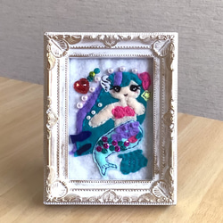 インテリア雑貨　フェルトアート　人魚姫　インテリア 1枚目の画像