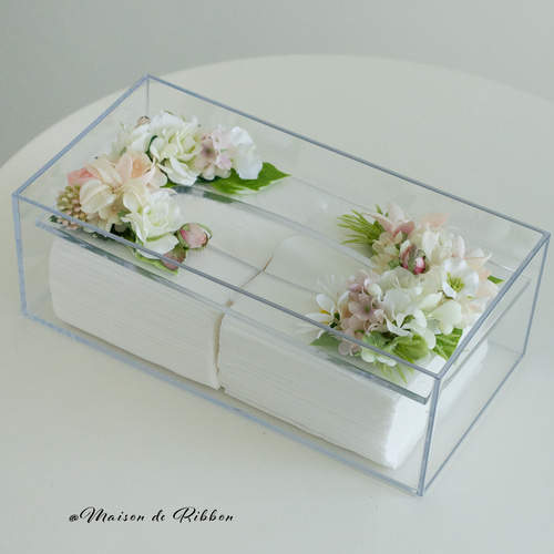 アクリルティッシュボックスケース アレンジメント＊ギフト お祝い