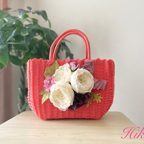 COACH コーチ カゴバッグ フラワー
