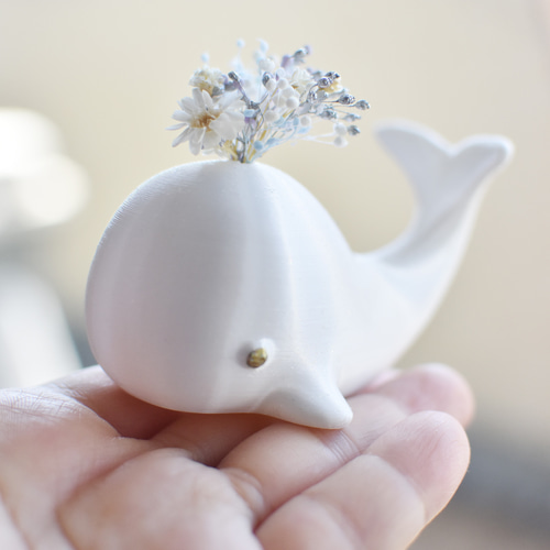 おしゃれな✨クジラの置物花器インテリア陶器