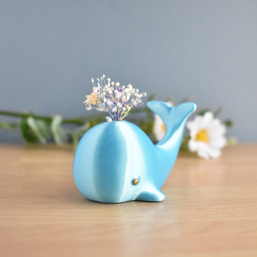 空色クジラさんの置物 一輪挿し・花瓶・花器 3mii 通販 13990561