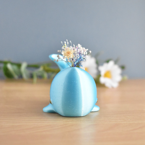 空色クジラさんの置物 一輪挿し・花瓶・花器 3mii 通販 13990561