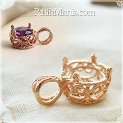 セッティングパーツ】透かしの光と影が美しい台座｜8mmストーンを入れ