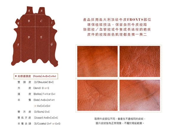 【OMC】義大利植鞣革信封式雙面牛皮短夾(95169棕色) 第15張的照片