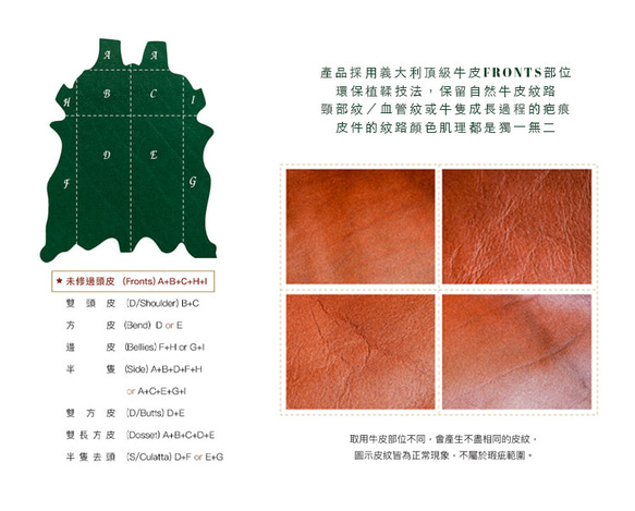 【OMC】義大利植鞣革信封式雙面牛皮短夾(95169綠色) 第14張的照片