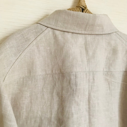 ハリのあるフレンチリネンの半袖メンズシャツ(ベージュ)2着限定販売！ 6枚目の画像