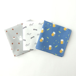 働く大人のコットンハンカチ3枚ギフトセット 1枚目の画像