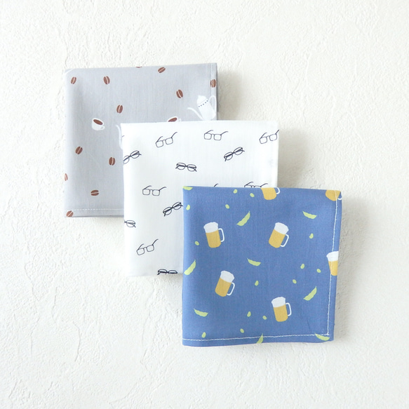 働く大人のコットンハンカチ3枚ギフトセット 2枚目の画像