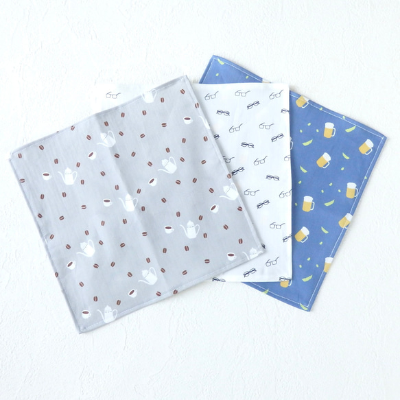 働く大人のコットンハンカチ3枚ギフトセット 7枚目の画像