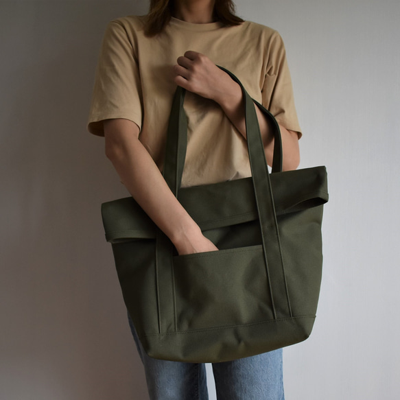 BEND TOTE BAG（オリーブ/カーキ） 3枚目の画像