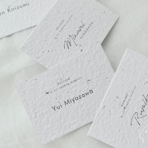 お花の咲く席札｜植えられる席札｜結婚式の思い出に 席次表・席札