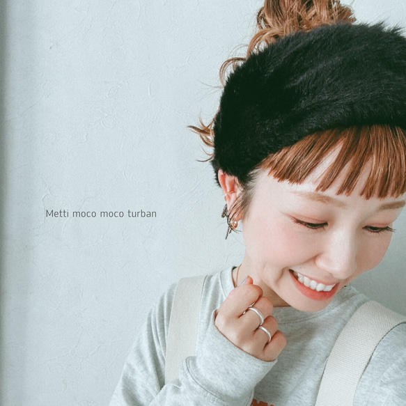 ブラック】もこもこターバン ヘアバンド・ターバン Metti 通販