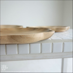 チーク無垢材 取り皿flower 木皿 木のお皿 小皿 ウッドプレート 中皿 ナチュラル 木製食器 木製皿 無垢材食器 5枚目の画像