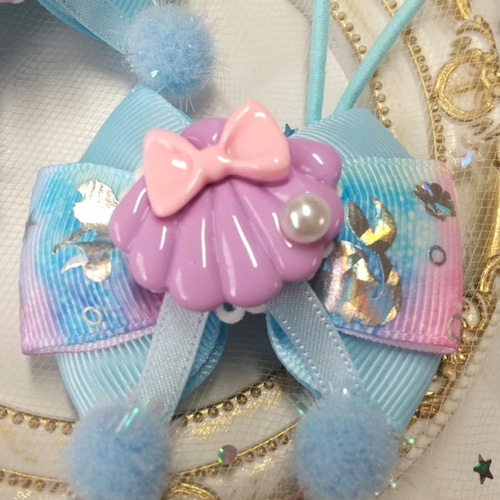 確認　ヘアゴム ヘアリボン ツイン　1160　キラキラマーメイド　蓄光　人魚姫 確認 ヘアゴム ヘアリボン ツイン 1160 キラキラマーメイド 蓄光