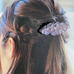 紫陽花が満開＊バレッタ／ヘアクリップ（ラベンダーパープル） 10枚目の画像