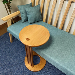 天然木 パープルハート材 折り畳みサイドテーブル 手造り 一点物