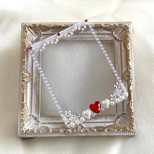 デコ硬質ケース デコトレカケース 赤 レッド レース シンプルトレカ  