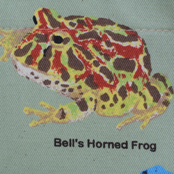 ４０×３０レッスンバッグ　渋かっこいい　蛙の不思議な世界　カエル　ツイル×キルティング　入園★入学 6枚目の画像