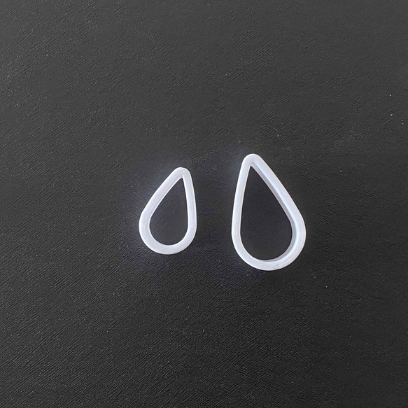 雨のしずく（大小）とてるてる坊主のクッキー型3点セット 3枚目の画像