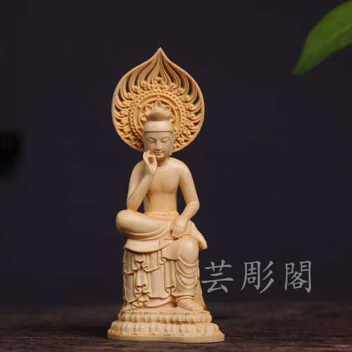 静思菩薩 弥勒菩薩半跏思惟像 木彫仏像 仏教美術品 精密細工