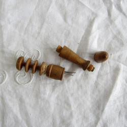 木製ボビン針ケース裁縫道具ニードル フランス アンティーク 3枚目の画像