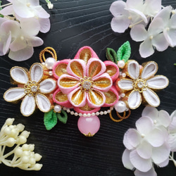 つまみ細工 帯留め 帯飾り 七五三 成人式 金 花魁 振り袖 着物 帯