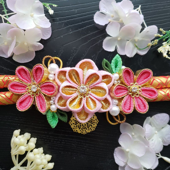 帯飾り 帯締め飾り 帯留め 髪飾り／成人式 卒業式 七五三 ブルー25 踊り 