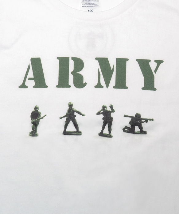 古着風　キッズTシャツ【Army men TR】 2枚目の画像