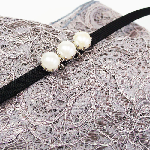 洗える 帯揚げ帯締めｾｯﾄ 3点ｾｯﾄ【ｸﾗｼｶﾙ ｸﾞﾚｰﾚｰｽ】正絹三分紐 可愛くｽﾃｷ