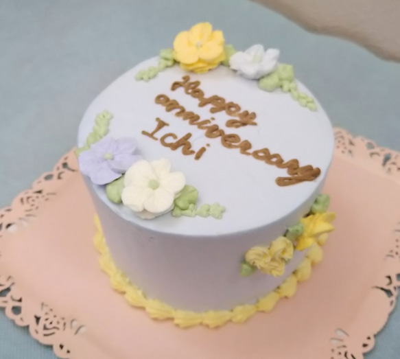 Creema限定ランチボックスケーキ ※グルテンフリー・センイルケーキ・フラワーケーキ・お誕生日・愛犬も一緒に食べられる 6枚目の画像