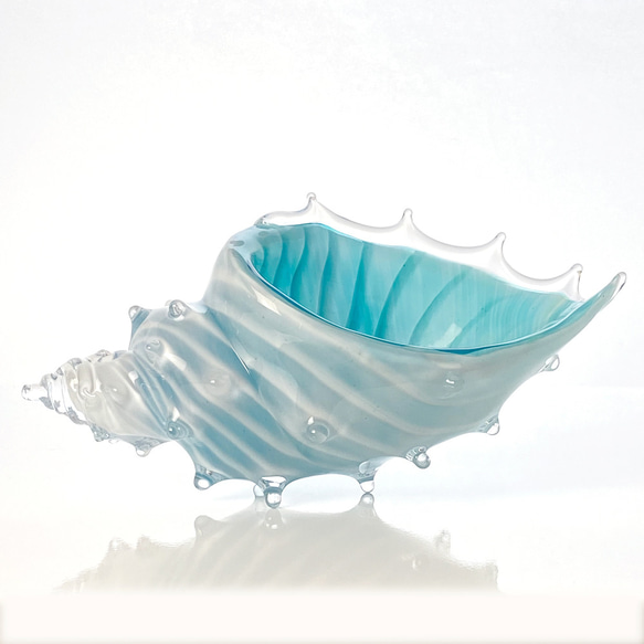 受注製作：貝殻のガラスの入れ物「シェルの器」大きめ 1枚目の画像