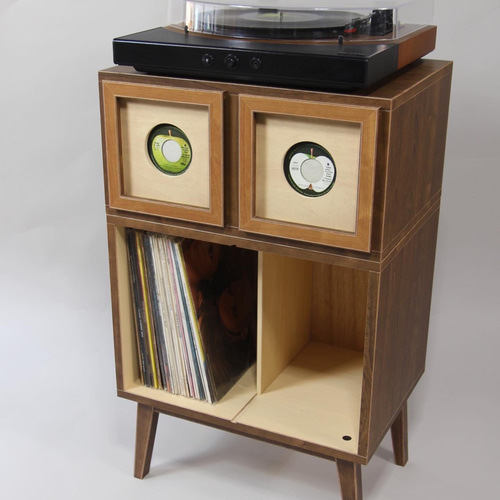 レコード収納：7epフレーム付き引き出し＆LP/ターンテーブル台