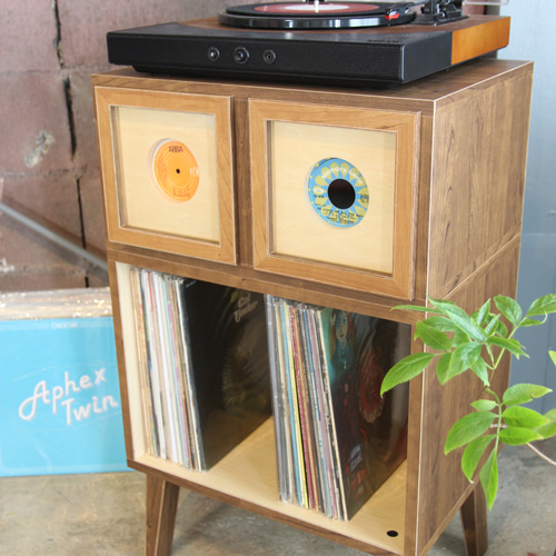 レコード収納：7epフレーム付き引き出し＆LP/ターンテーブル台