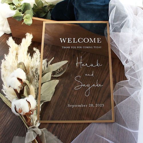 人気ウェルカムボード シンプル ウェディング * 結婚式 * アクリル
